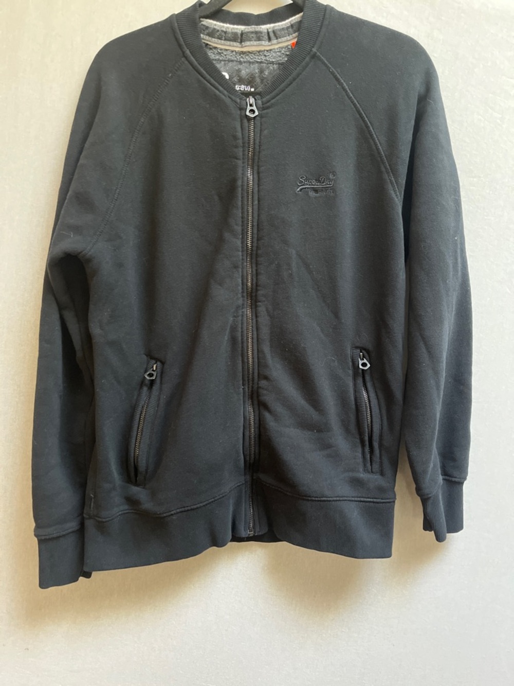 Superdry Orange Label Black Full Zip Sweatshirt Size L